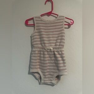 Striped Pink and Cream Kids One Piece